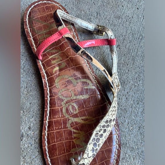 Sam Edelman GiGi Sandal Pink Animal Print Womens size 8 EUC - Picture 4 of 6